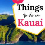 pinterest graphic with the napali coast in the background and the text: 8 things to do in kauai
