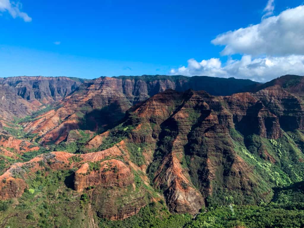 View of Waimea Canyon in Kauai from Helicopter