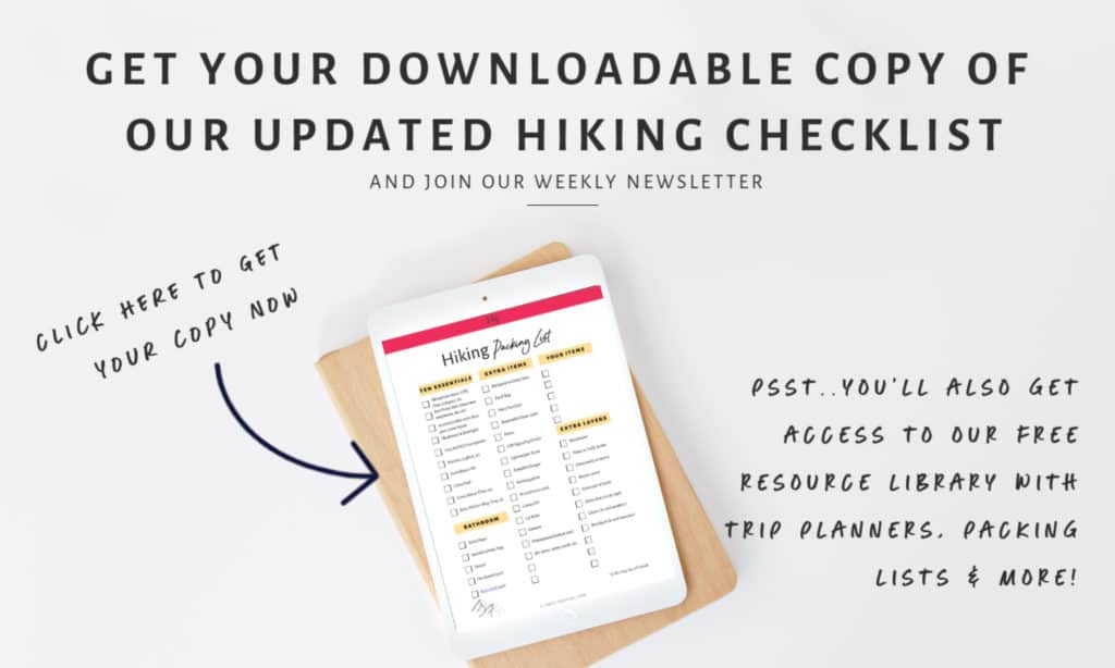 sign up for hiking checklist of must have hiking items