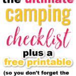 pinterest pin for free printable camping checklist